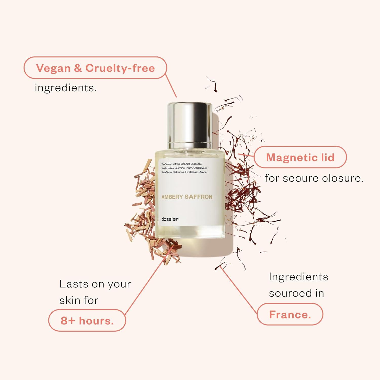 imageDossier Ambery Saffron 17 Fl Oz 50ml Eau de Parfum Inspired by Baccarat Rouge 540 Vegan Unisex Perfume SprayAmbery Saffron