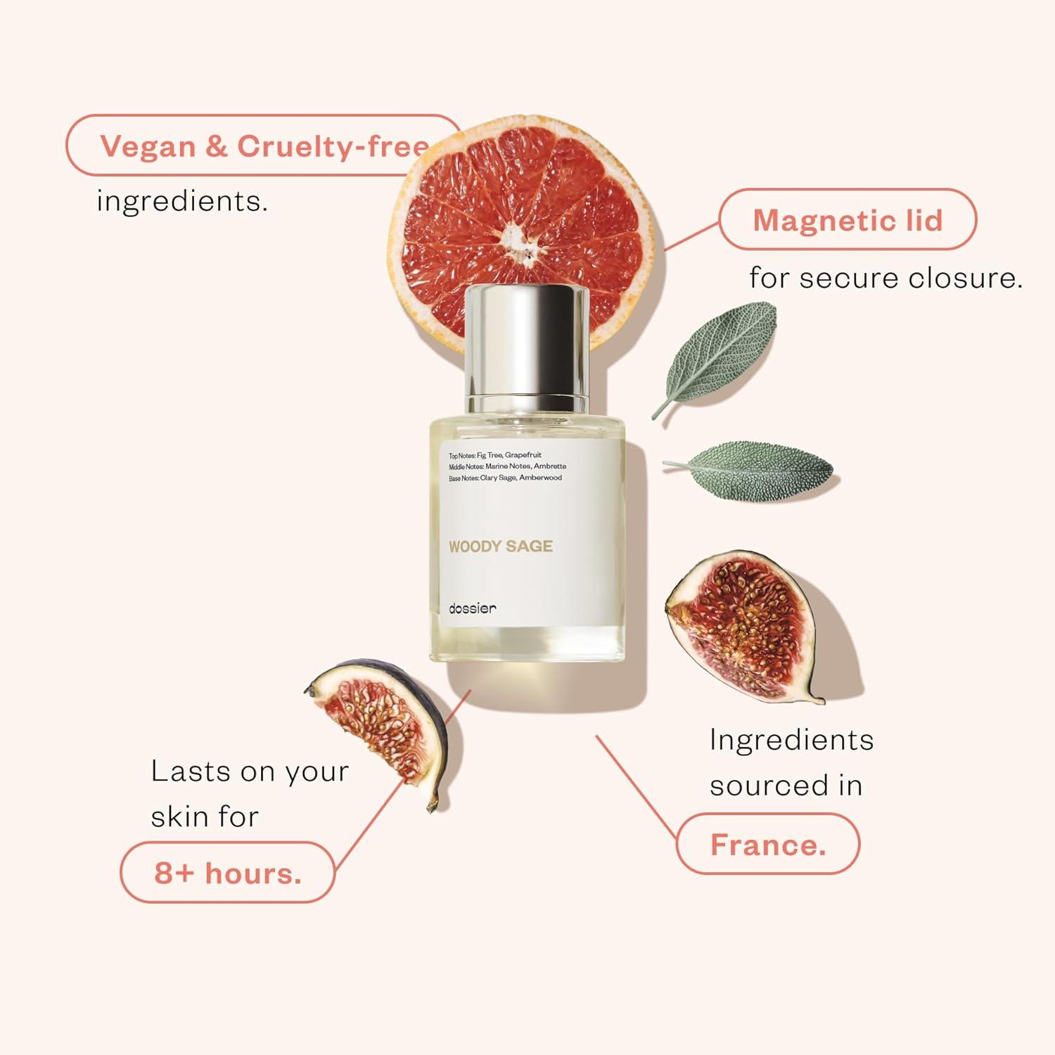 imageDossier Eau de Parfum Universal Crowd Pleasers 50 ML Trio Set Ambery Saffron Woody Sage Woody Sandalwood 3x Fragrance 17 Fl oz