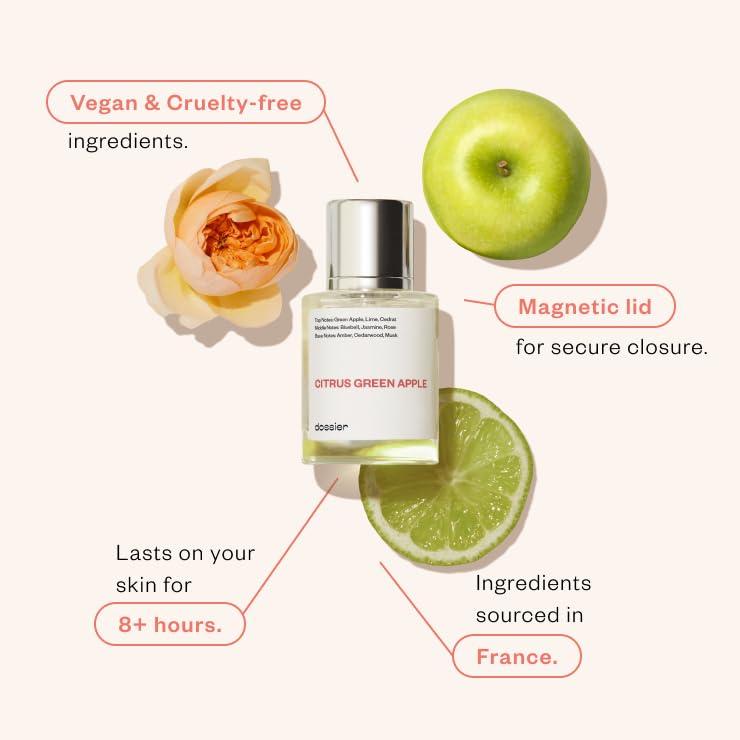 imageDossier Citrus Green Apple Eau de Parfum Perfume Luxury Pure Infused For Women Fragrance 17 oz Spray 50ml