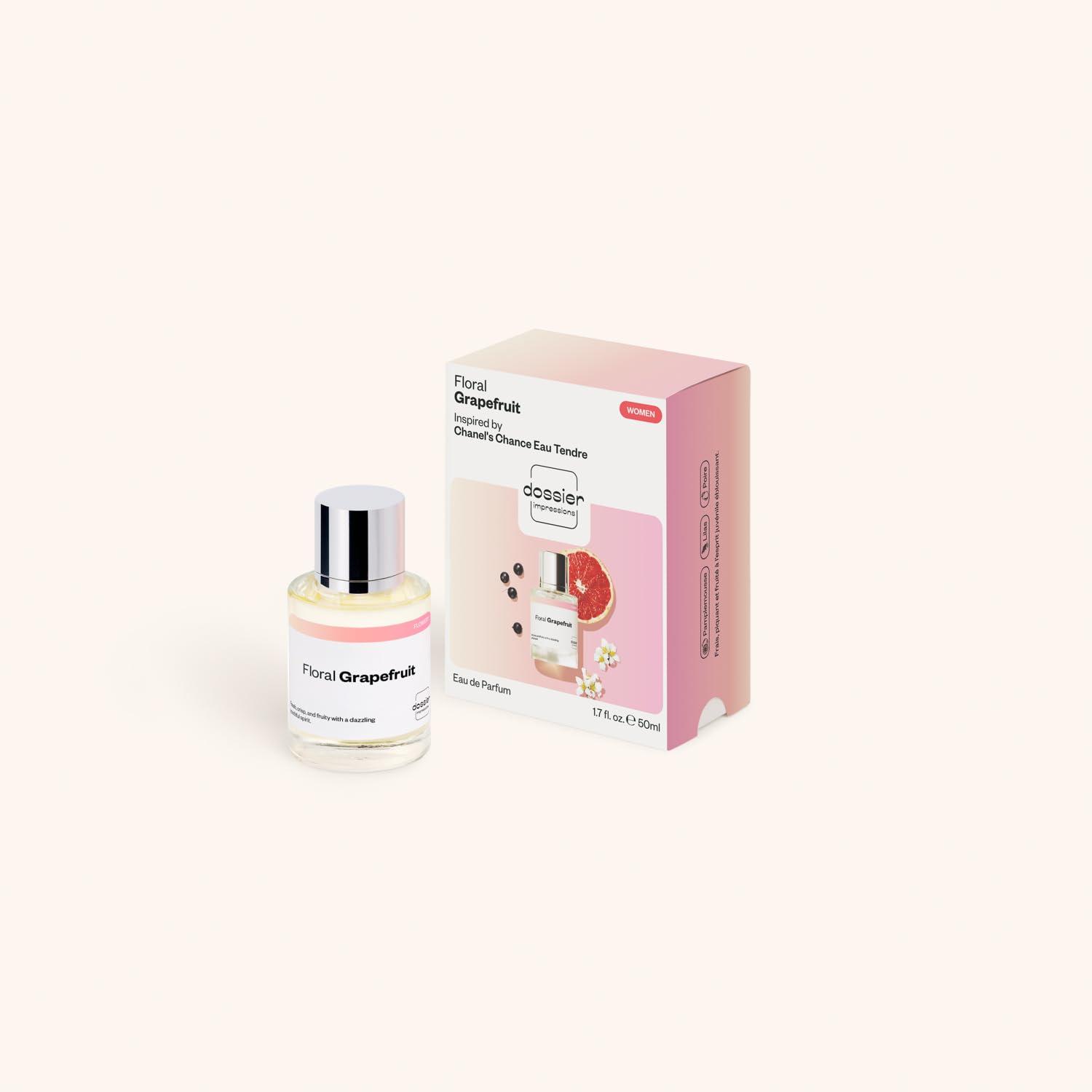imageDossier Floral Grapefruit Eau de Parfum Inspired by Chance Eau Tendre Longlasting Fragrance Vegan Paraben Free Feminine 50ml 17oz