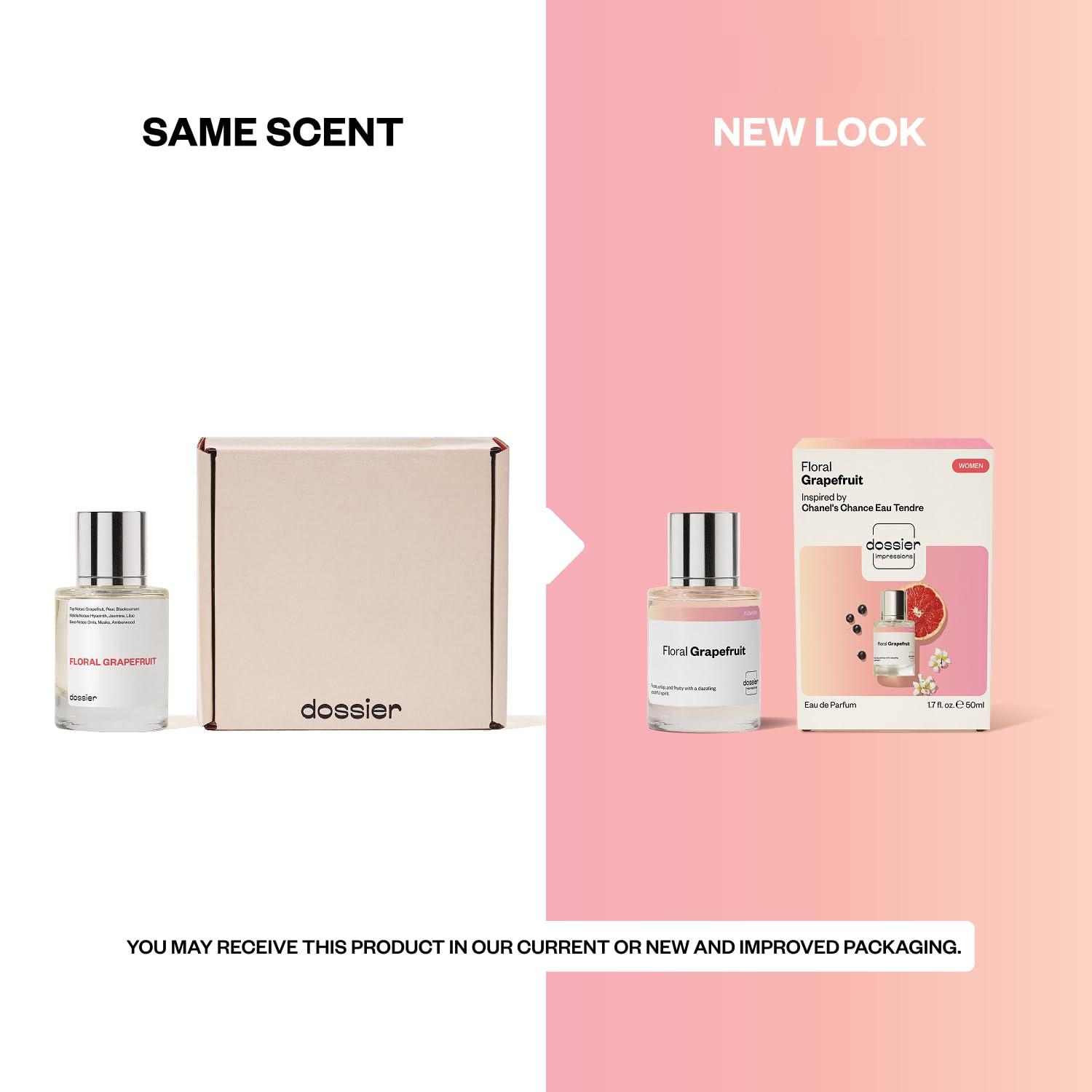 imageDossier Floral Grapefruit Eau de Parfum Inspired by Chance Eau Tendre Longlasting Fragrance Vegan Paraben Free Feminine 50ml 17oz